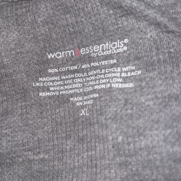 Women's Warm Essentials by Cuddl Duds Gray Waffle Thermal Leggings. NWOT. - Picture 2 of 5